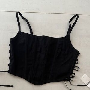 Black Gilly Hicks Corset Top with Straps